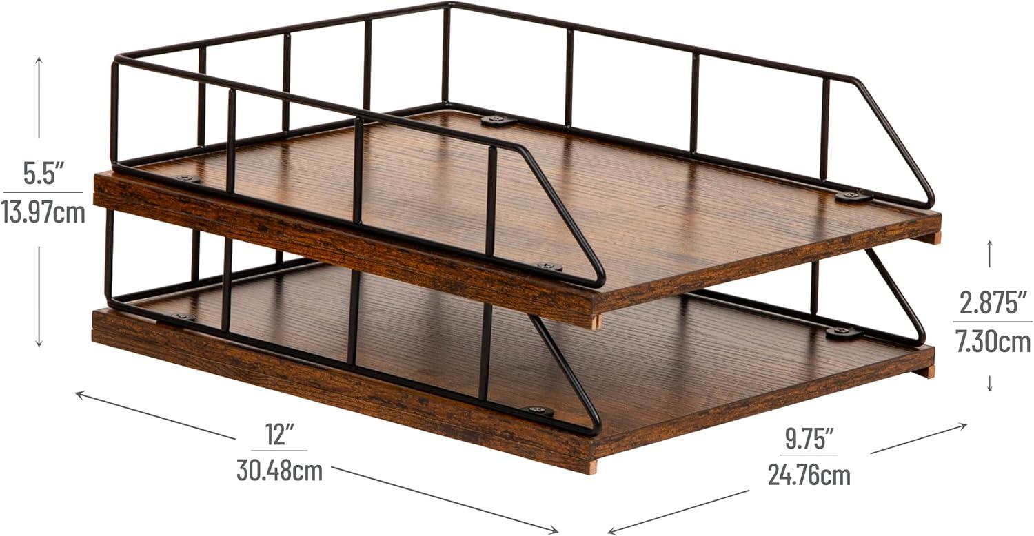 imageMind Reader Desktop Shelf for Office Organization and Display Mounting Hardware Included Metal and Wood Brown98 x 122 x 54
