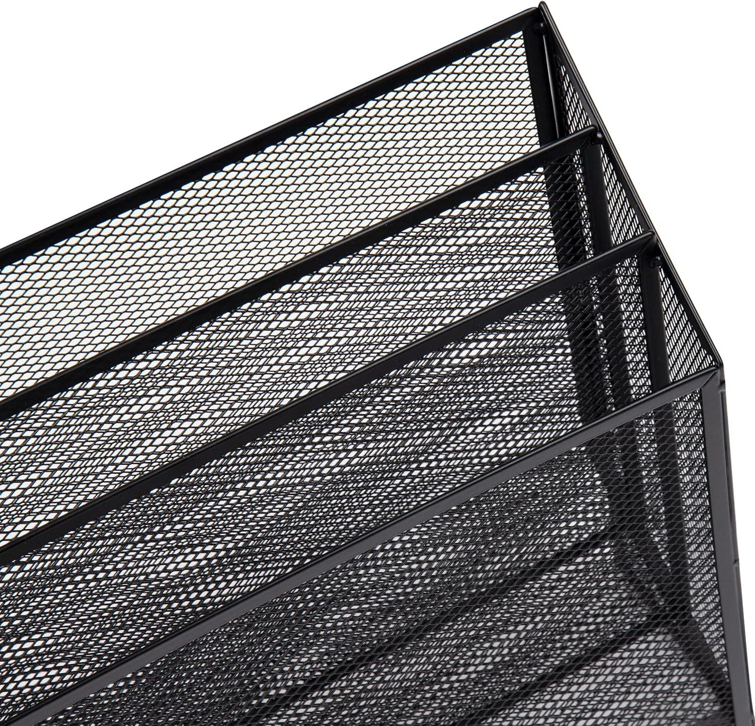 imageMind Reader Vertical File Storage Desktop Organizer Workspace Office Metal Mesh 125L x 375W x 115H BlackSingle