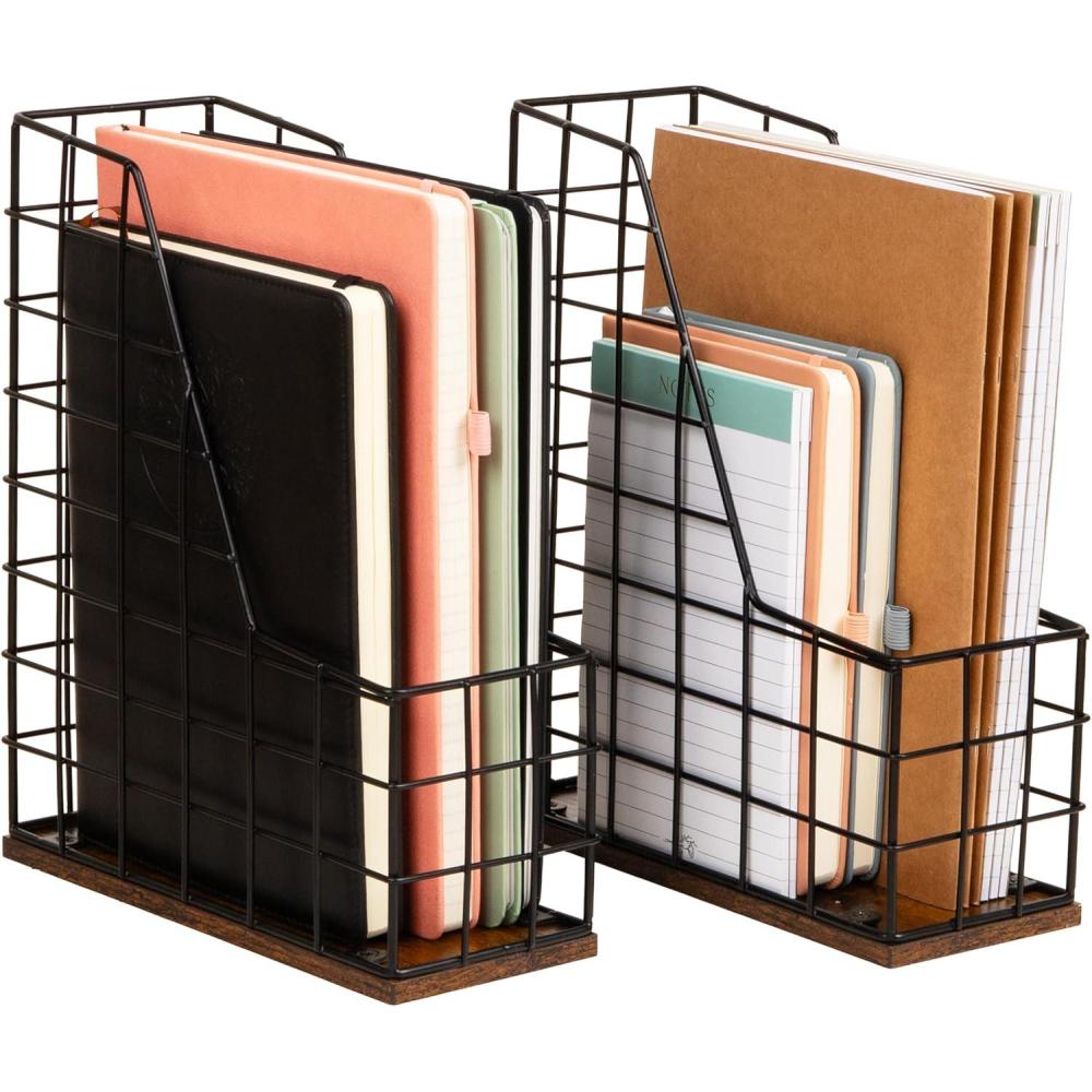 imageMind Reader Desktop Shelf for Office Organization and Display Mounting Hardware Included Metal and Wood Brown4 x 98 x 118