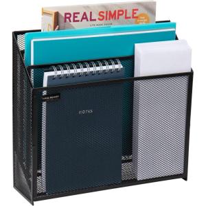 Mind Reader Vertical File Storage, Desktop Organizer, Workspace, Office, Metal Mesh, 12.5″L x 3.75″W x 11.5″H, Black(Single)
