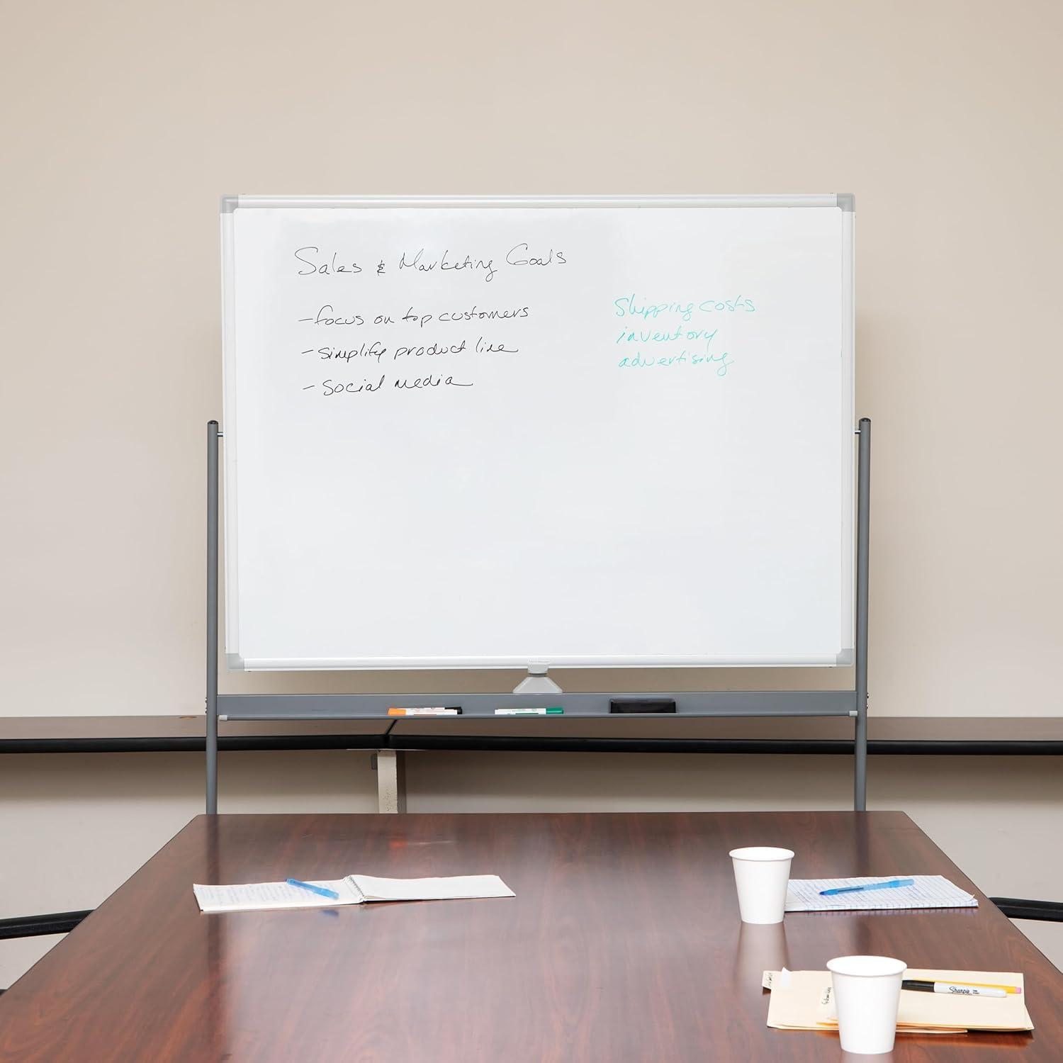 imageMind Reader Rolling DoubleSided Dry Erase Magnetic Board Board Size 47 x 355 Overall Size 495L x 21W x 735H White50W x 735H