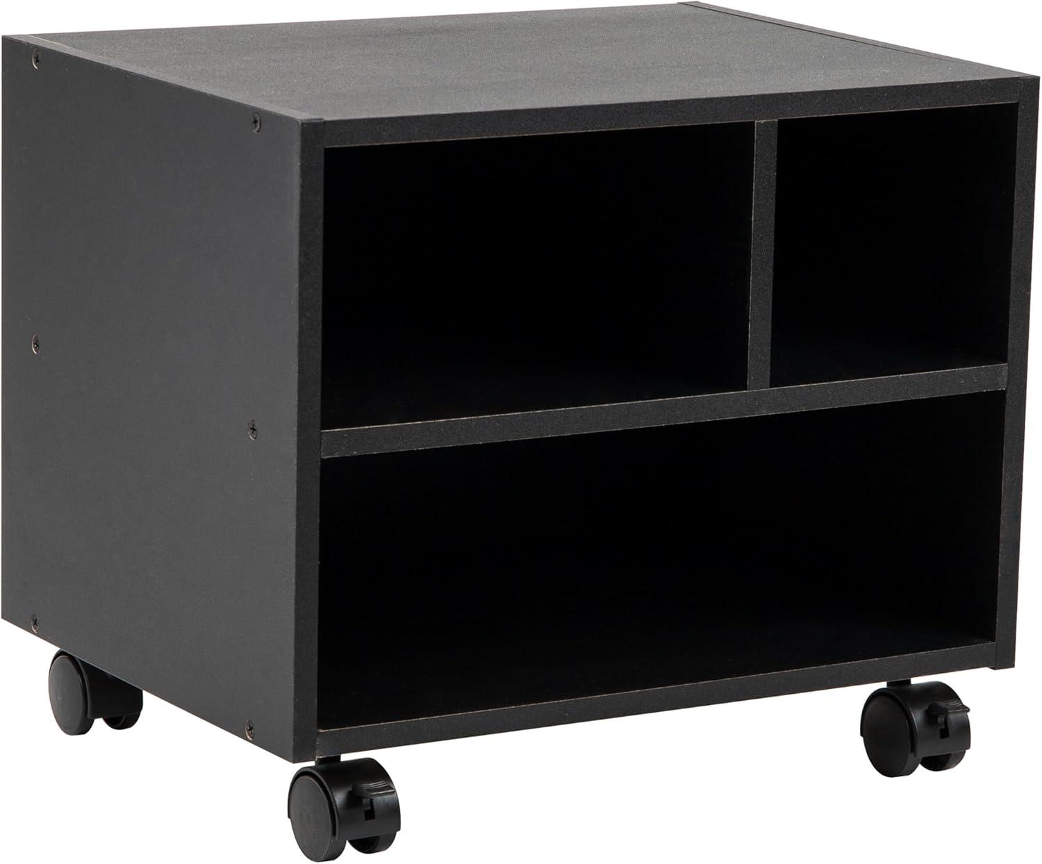 imageMind Reader Rolling Printer Cart Utility Cart Printer Stand Under Desk Storage Office 1725L x 135W x 1425H Black4Shelves