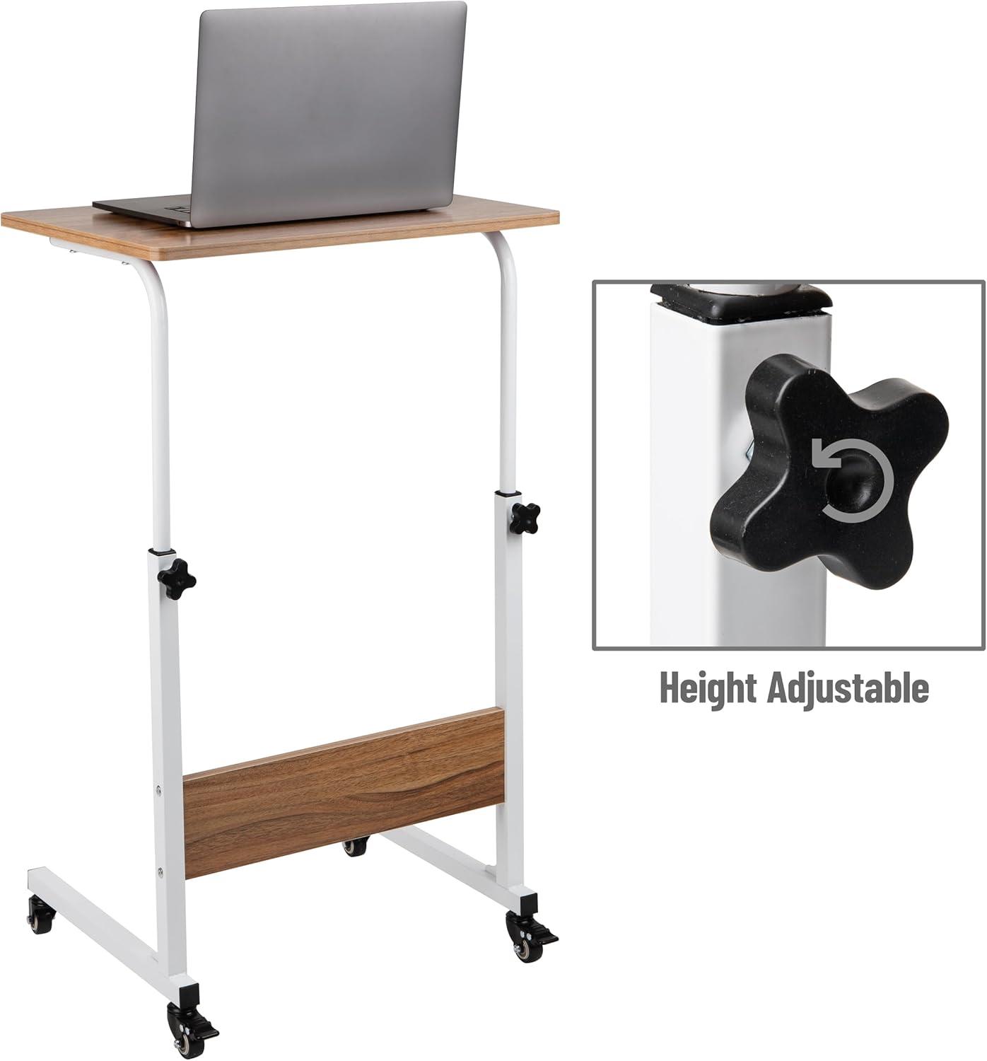 imageMind Reader Standing Desk Adjustable Height Laptop Workstation Home Office Computer Table MDF Brown