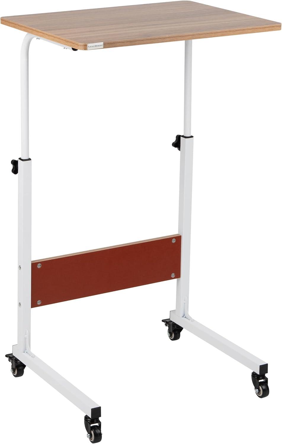 imageMind Reader Standing Desk Adjustable Height Laptop Workstation Home Office Computer Table MDF Brown