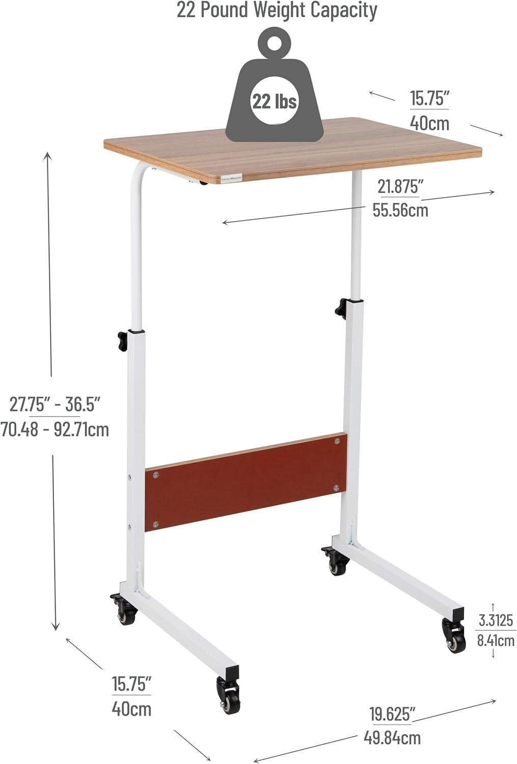 imageMind Reader Standing Desk Adjustable Height Laptop Workstation Home Office Computer Table MDF Brown