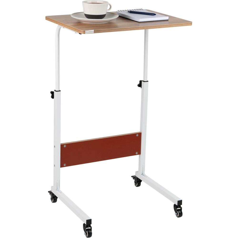 imageMind Reader Standing Desk Adjustable Height Laptop Workstation Home Office Computer Table MDF Brown