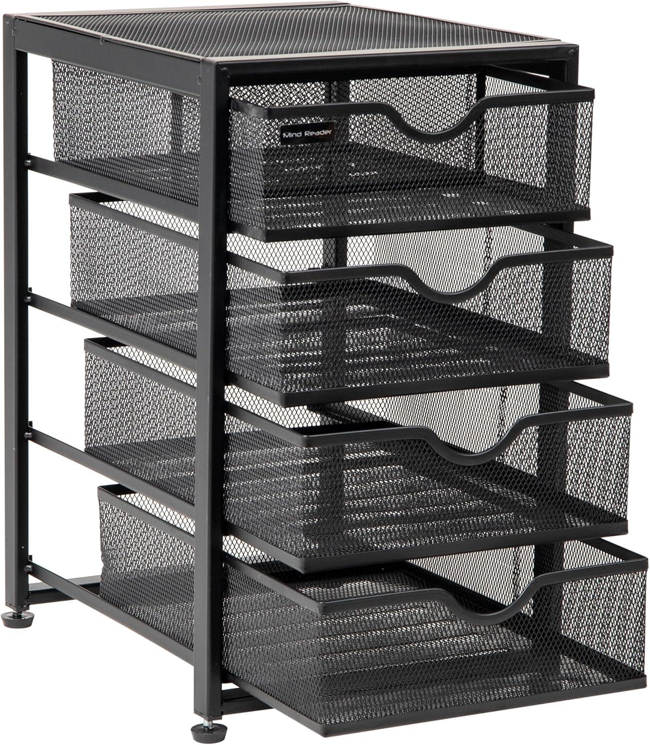 imageMind Reader File Storage Drawers Desktop Organizer File Storage Office Metal Mesh 1025L x 12375W x 16H Black
