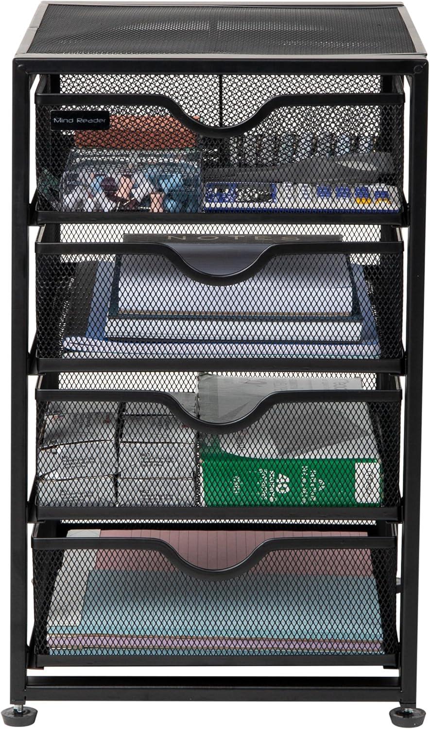 imageMind Reader File Storage Drawers Desktop Organizer File Storage Office Metal Mesh 1025L x 12375W x 16H Black