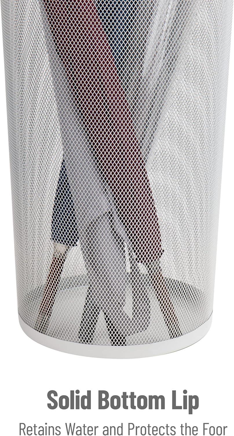 imageMind Reader Umbrella Stand MultiPurpose Mesh Storage Stand Organizer for Office and Entryway Metal Mesh White