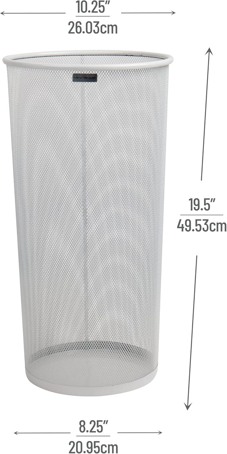 imageMind Reader Umbrella Stand MultiPurpose Mesh Storage Stand Organizer for Office and Entryway Metal Mesh White