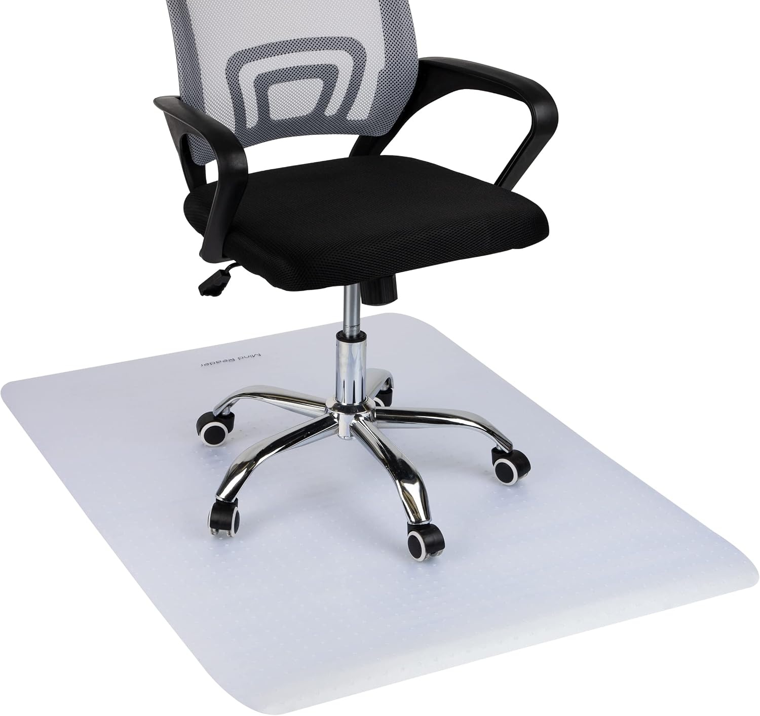 image:imageMind Reader Office Chair Mat for Carpet Under Desk Protector Carpet Grips Rolling PVC 4625 L x 60 W x 00625 H ClearClear