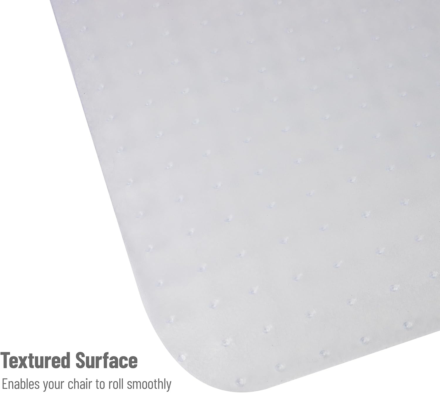 image:imageMind Reader Office Chair Mat for Carpet Under Desk Protector Carpet Grips Rolling PVC 4625 L x 60 W x 00625 H ClearClear