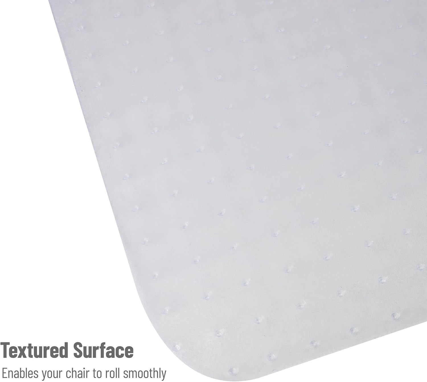 image:imageMind Reader Office Chair Mat for Carpet Under Desk Protector Carpet Grips Rolling PVC 4625 L x 60 W x 00625 H ClearClear