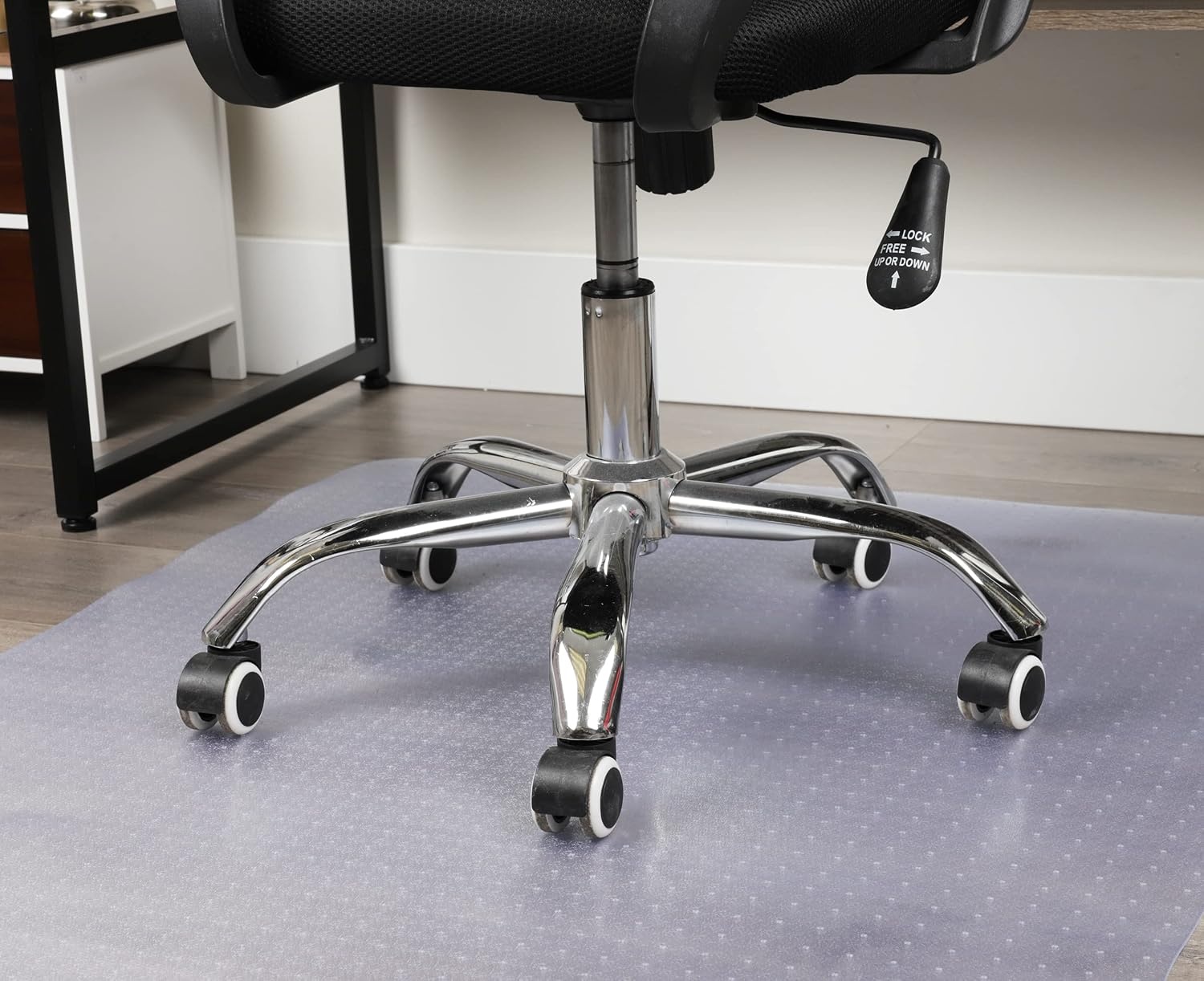 image:imageMind Reader Office Chair Mat for Carpet Under Desk Protector Carpet Grips Rolling PVC 4625 L x 60 W x 00625 H ClearClear