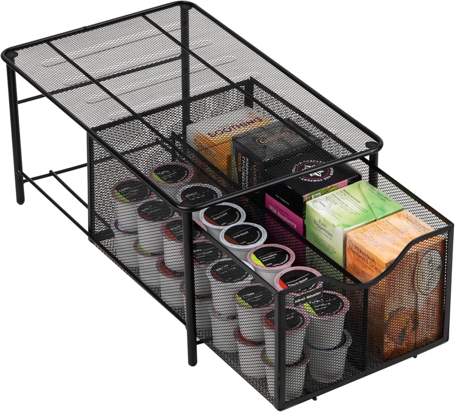 image:imageMind Reader Accessory Organizer Supply Storage Makeup Crafts Office Kitchen Metal Mesh 1025L x 1625W x 8H BlackBlack