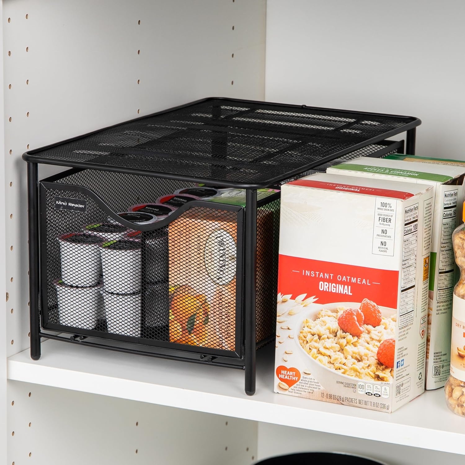image:imageMind Reader Accessory Organizer Supply Storage Makeup Crafts Office Kitchen Metal Mesh 1025L x 1625W x 8H BlackBlack