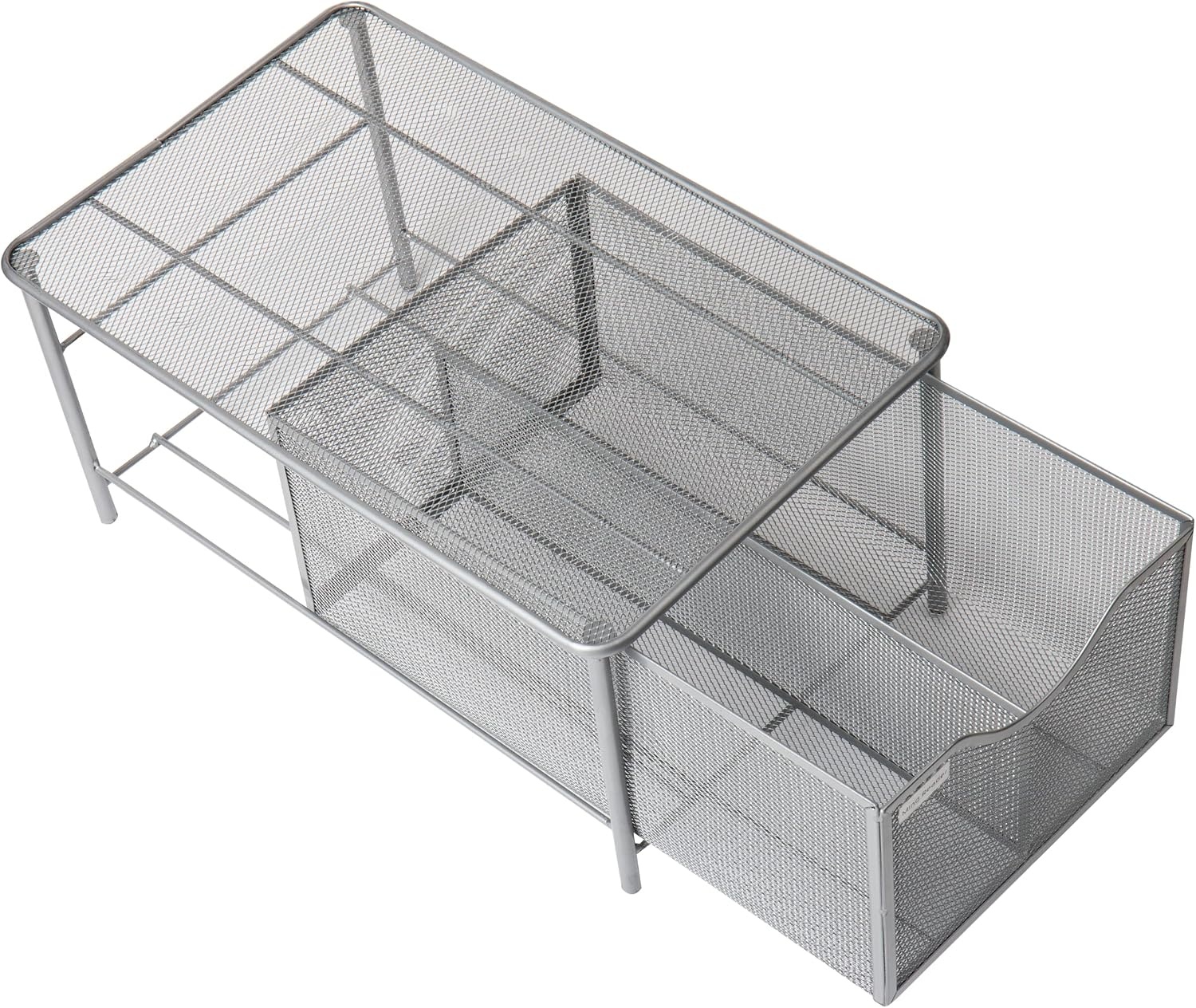 image:imageMind Reader Accessory Organizer Supply Storage Makeup Crafts Office Kitchen Metal Mesh 1025L x 1625W x 8H BlackSilver