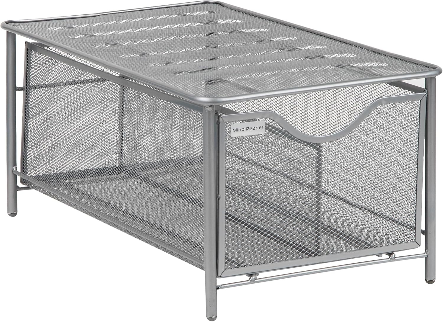 image:imageMind Reader Accessory Organizer Supply Storage Makeup Crafts Office Kitchen Metal Mesh 1025L x 1625W x 8H BlackSilver