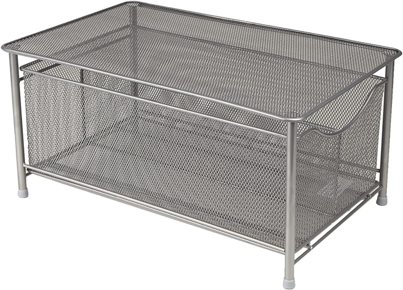 image:imageMind Reader Accessory Organizer Supply Storage Makeup Crafts Office Kitchen Metal Mesh 1025L x 1625W x 8H BlackSilver