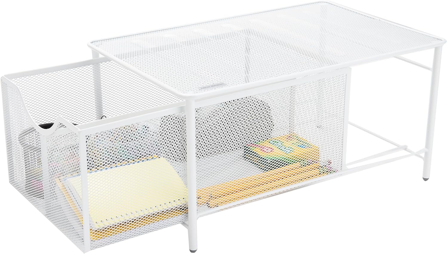 image:imageMind Reader Accessory Organizer Supply Storage Makeup Crafts Office Kitchen Metal Mesh 1025L x 1625W x 8H BlackWhite