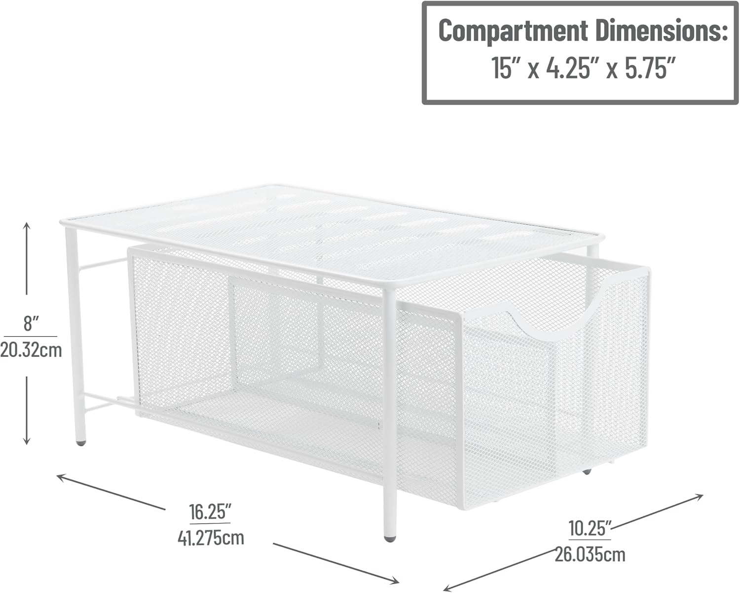 image:imageMind Reader Accessory Organizer Supply Storage Makeup Crafts Office Kitchen Metal Mesh 1025L x 1625W x 8H BlackWhite