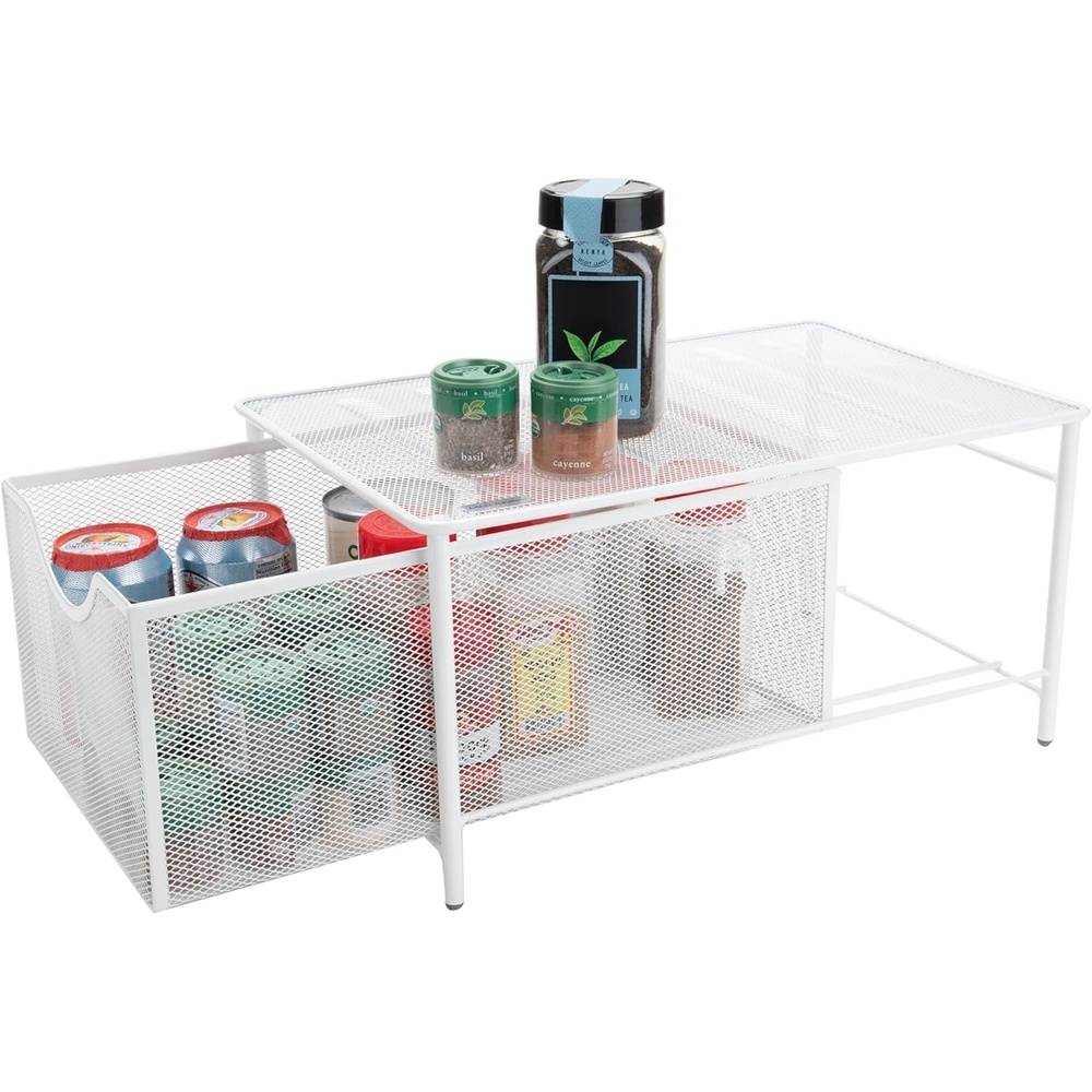 image:imageMind Reader Accessory Organizer Supply Storage Makeup Crafts Office Kitchen Metal Mesh 1025L x 1625W x 8H BlackWhite