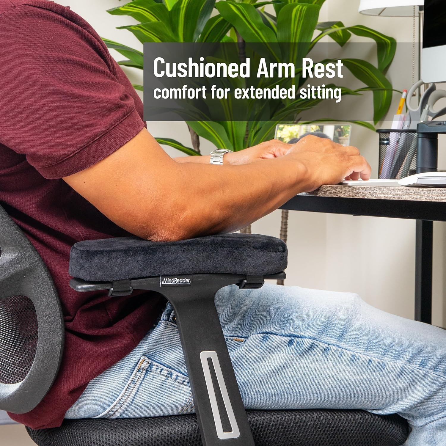 image:imageMind Reader Ergonomic Wrist Rest Set Keyboard and Mouse Support with Memory Foam NonSlip Base Office and Gaming PinkArmrest