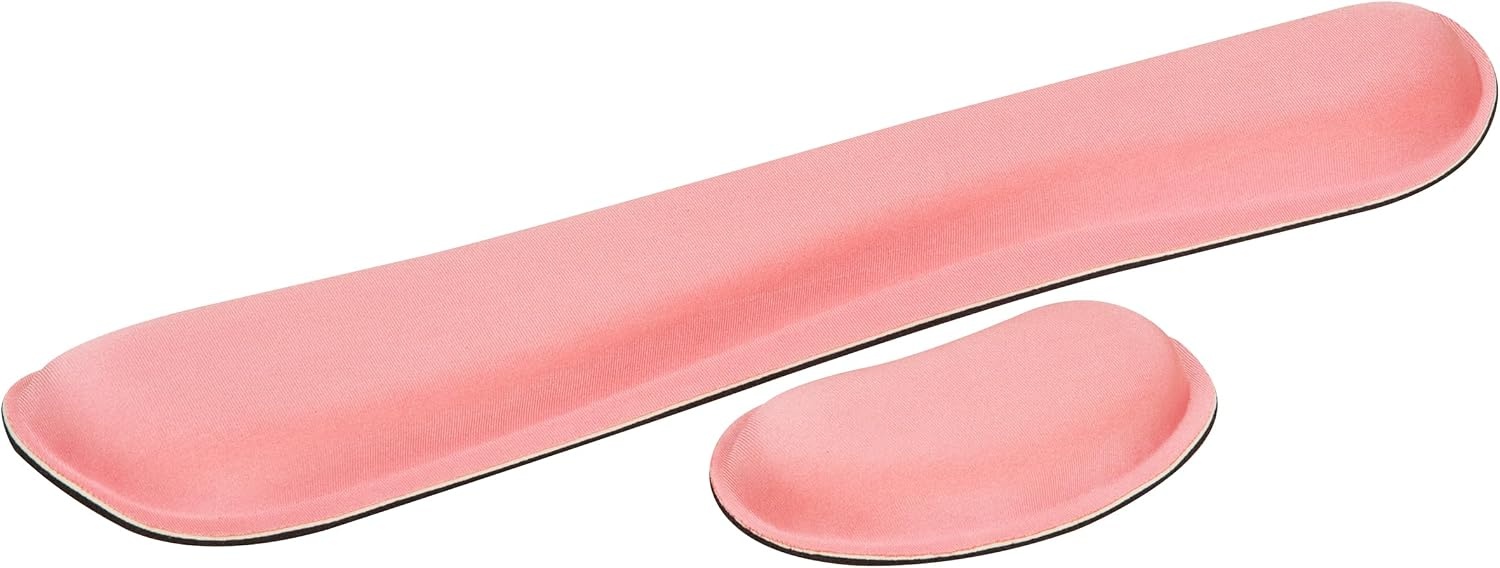 image:imageMind Reader Ergonomic Wrist Rest Set Keyboard and Mouse Support with Memory Foam NonSlip Base Office and Gaming PinkSingle Pink