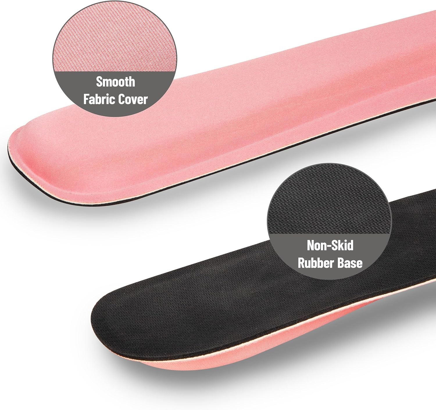 image:imageMind Reader Ergonomic Wrist Rest Set Keyboard and Mouse Support with Memory Foam NonSlip Base Office and Gaming PinkSingle Pink