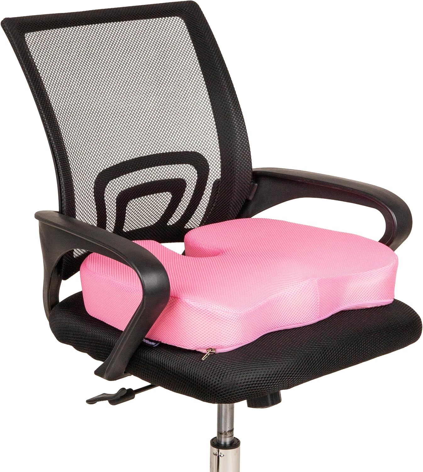 image:imageMind Reader Memory Foam Seat Cushion with AirCloud Technology Tailbone Cutout for Sciatica amp Coccyx Relief NonSlip Office Chair Cushion PinkPink