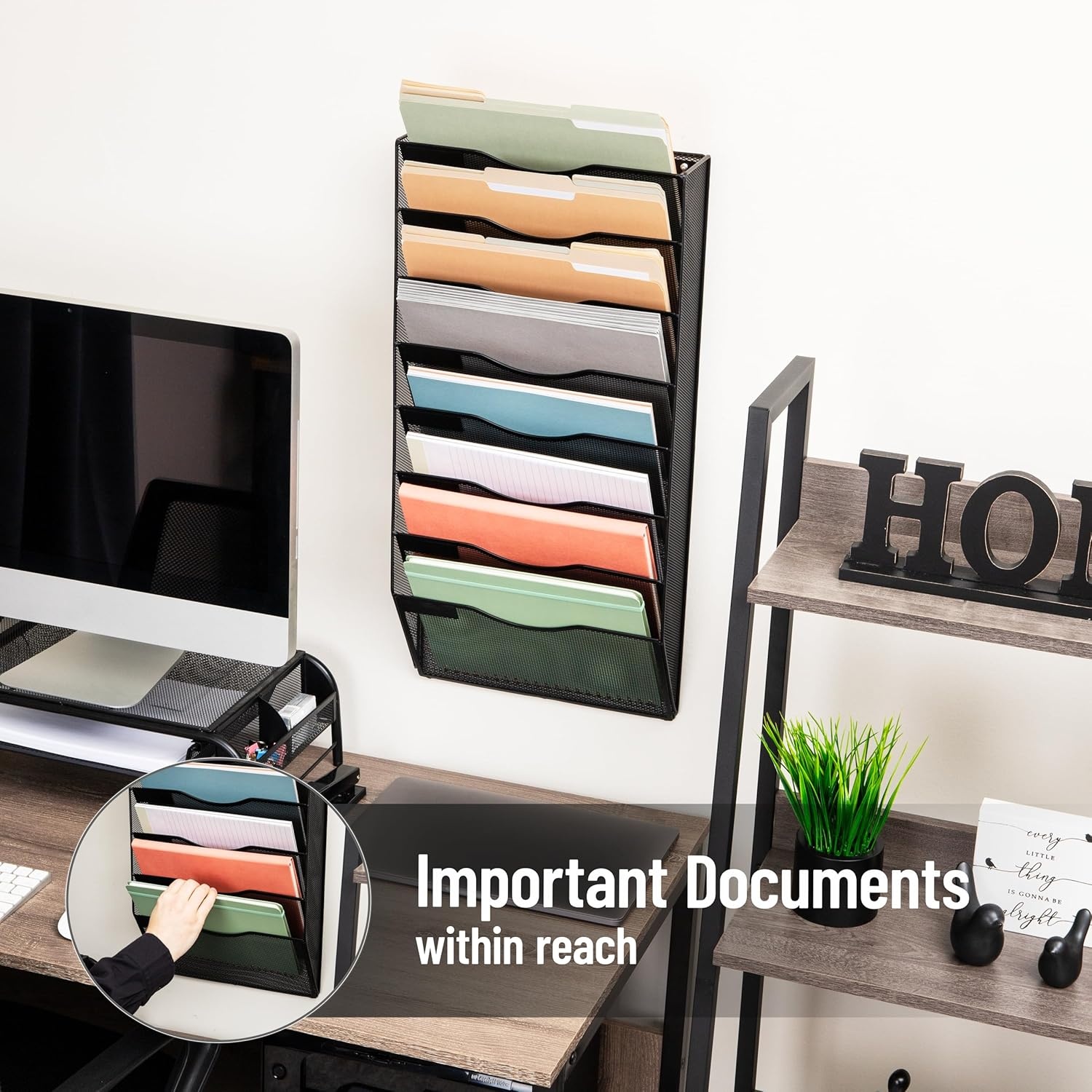 image:imageMind Reader Wall Mounted File Organizer Black 8 TierBlack