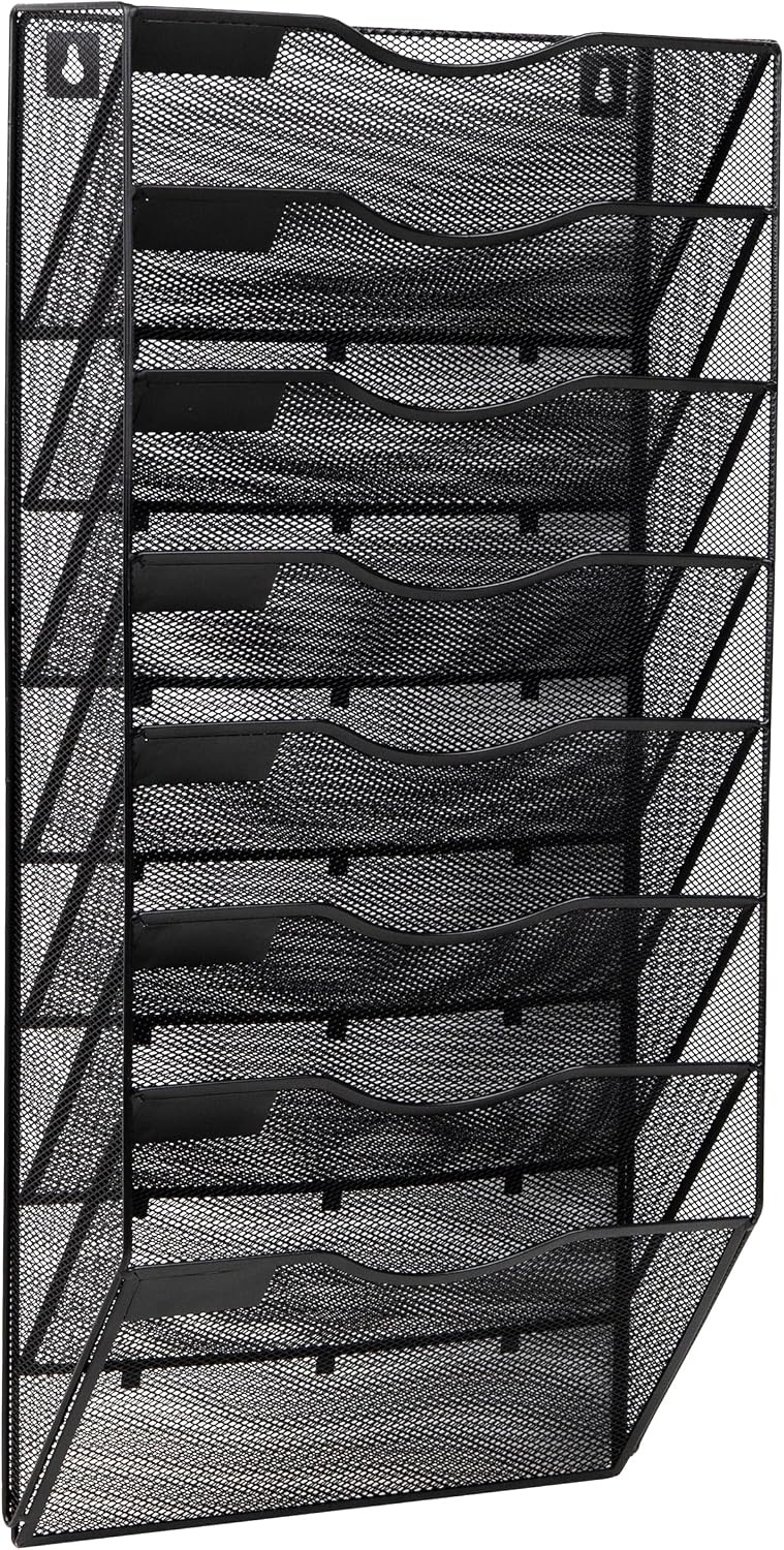image:imageMind Reader Wall Mounted File Organizer Black 8 TierBlack