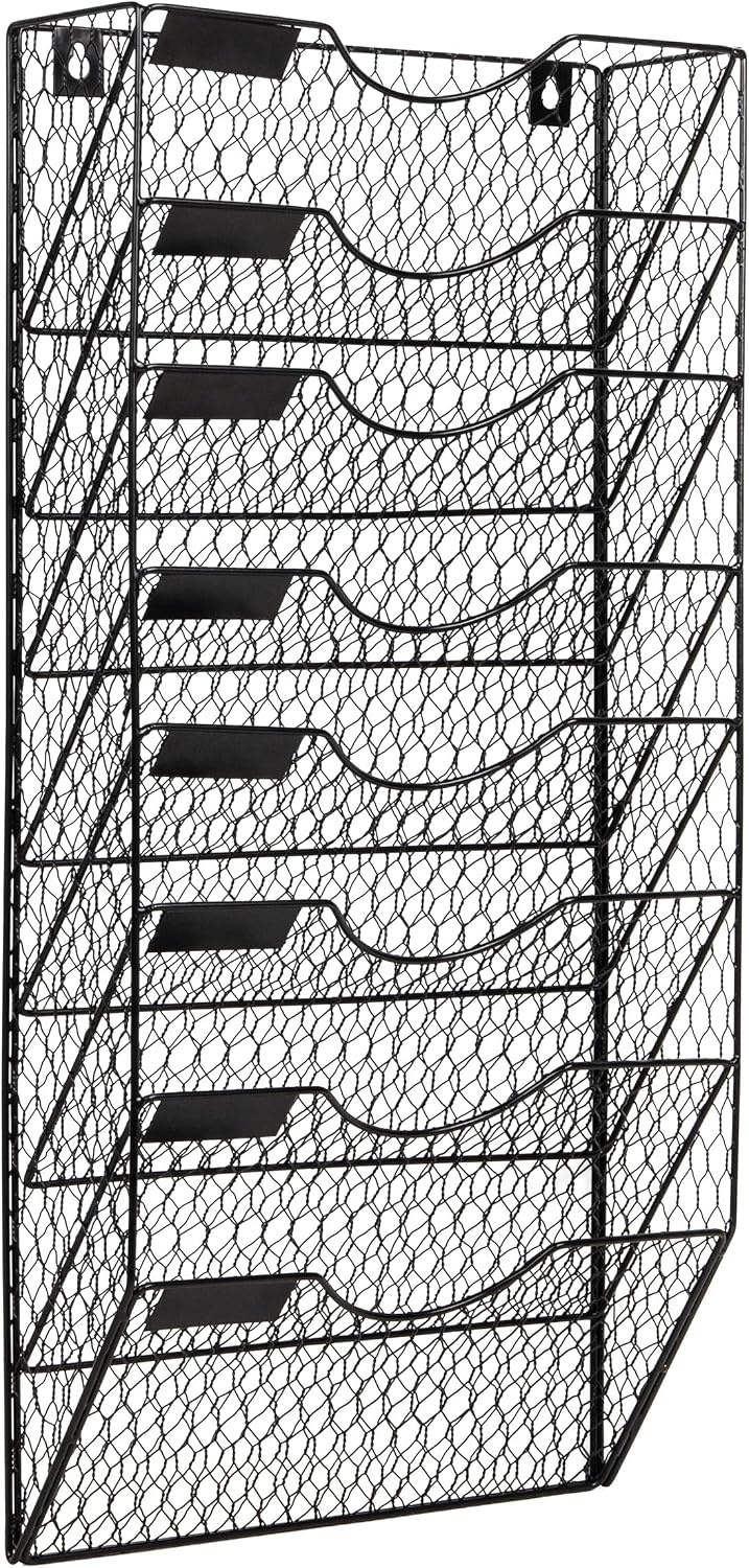 image:imageMind Reader Wall Mounted File Organizer Black 8 TierBlack Wire
