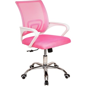Mind Reader Office Chair with Wheels, Pink | Height Adjustable, Mesh Desk Chair, Armrests, Lumbar Support(Pink)