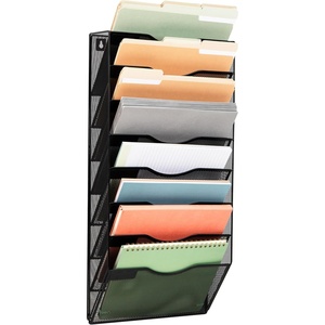 Mind Reader Wall Mounted File Organizer, Black | 8 Tier(Black)