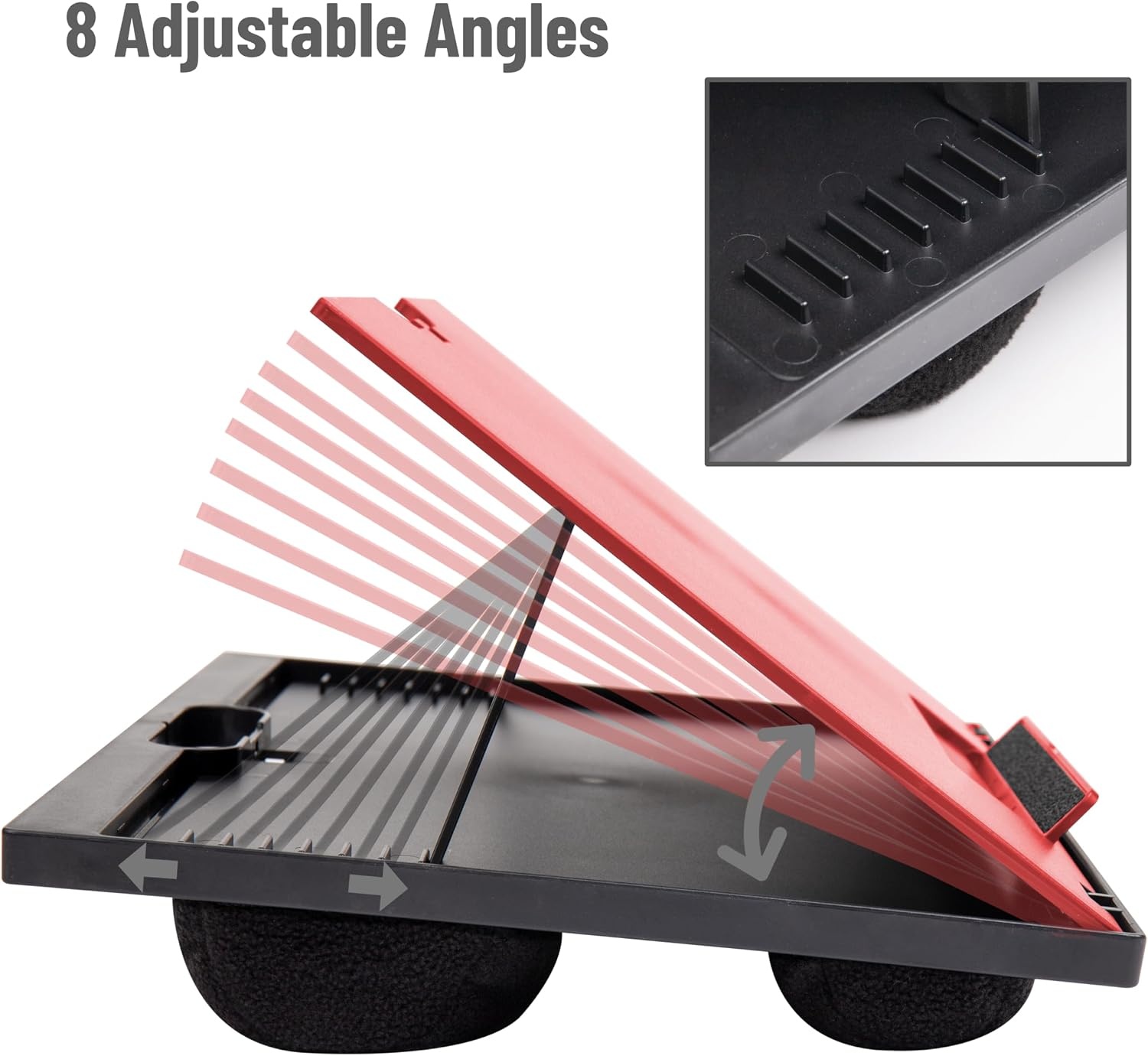 image:imageMind Reader Lap Desk Laptop Stand Bed Tray Collapsible Cushion Portable Dorm Plastic 1475 L x 11 W x 73 H Red