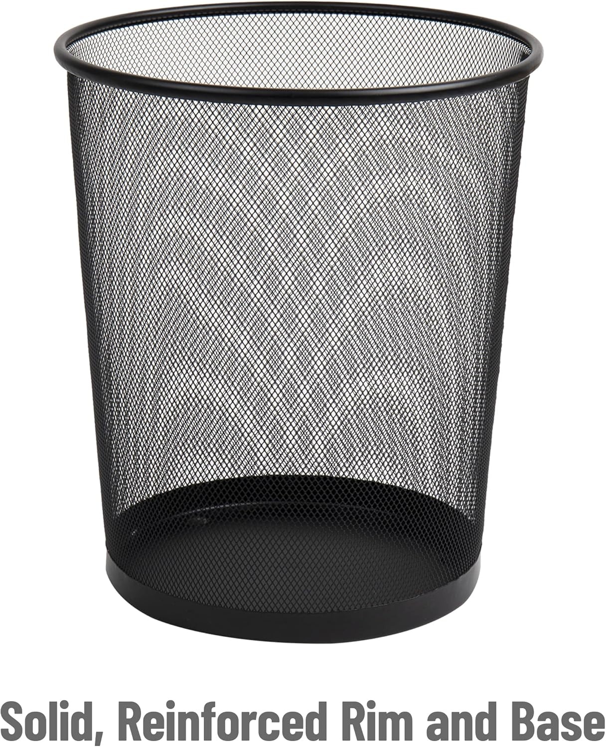 image:imageMind Reader Mesh Trash Can 1665L 44 gal Waste Paper Basket Round Office Metal Mesh BlackBlack