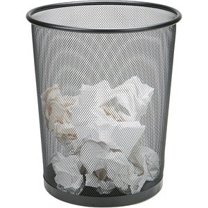 Mind Reader Mesh Trash Can, 16.65L (4.4 gal), Waste Paper Basket, Round, Office, Metal Mesh, Black(Black)
