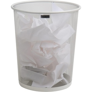 Mind Reader Mesh Trash Can, 16.65L (4.4 gal), Waste Paper Basket, Round, Office, Metal Mesh, Black(White)