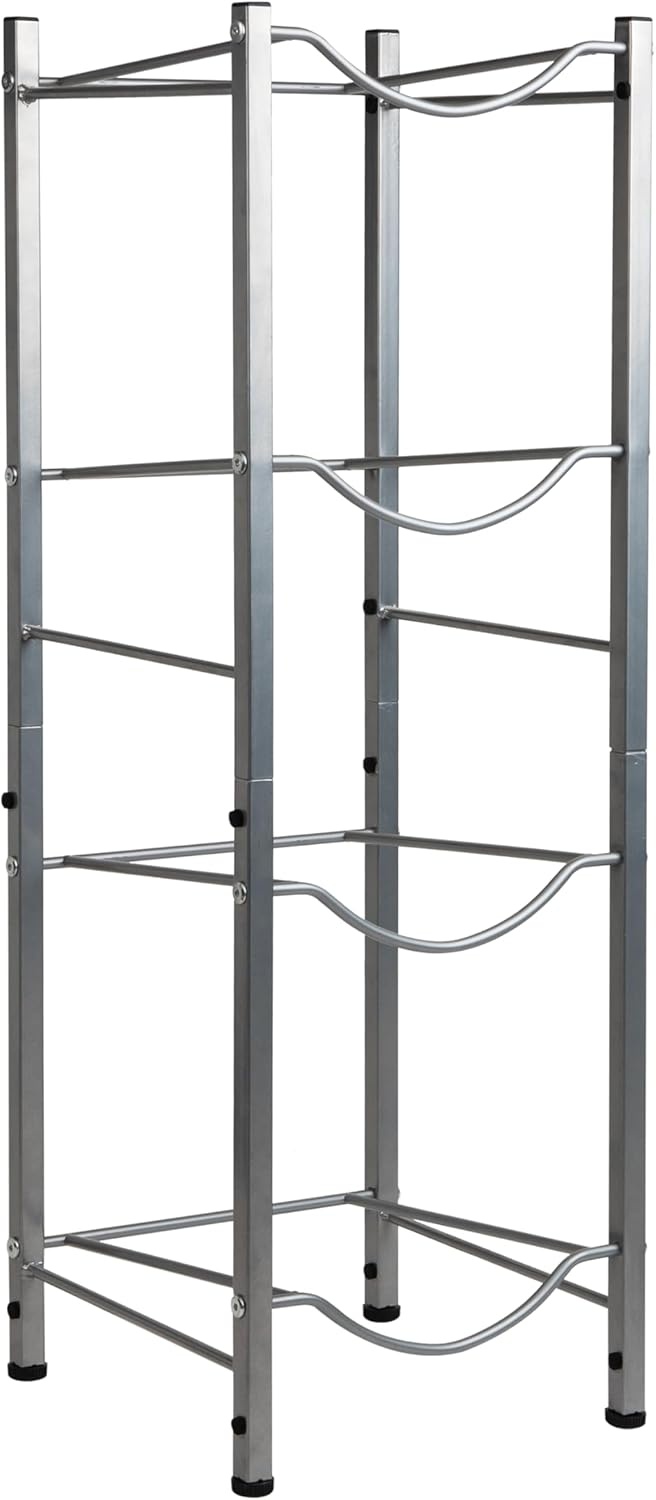 image:imageMind Reader 5 Gallon Water Jug Stand Water Bottle Holder Water Cooler Stand Rack Metal 135L x 135W x 41H Silver4 Tier