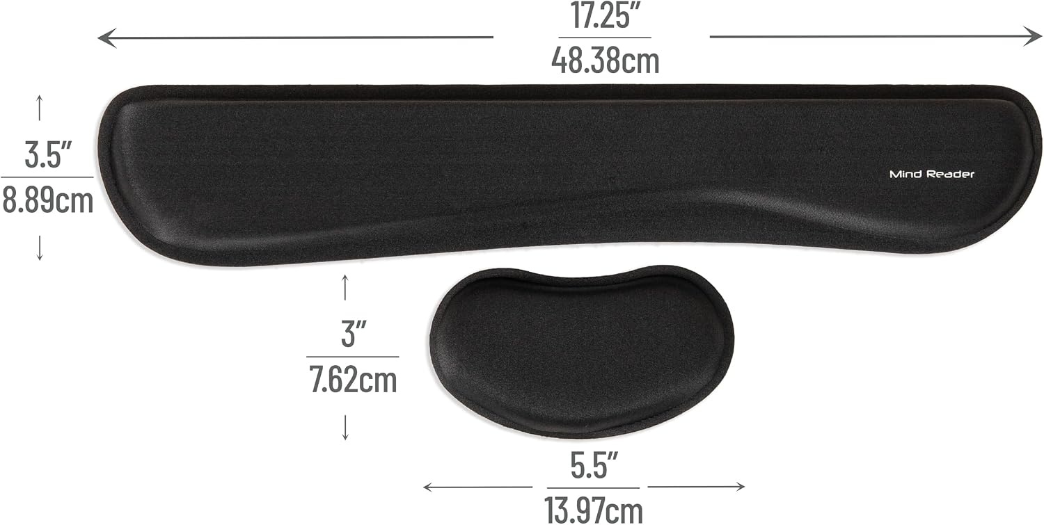 image:imageMind Reader AirCloud Memory Foam Armrest Pads Office amp Gaming Chair Arm Rests Elbow Support with Washable Cover BlackSingle Black