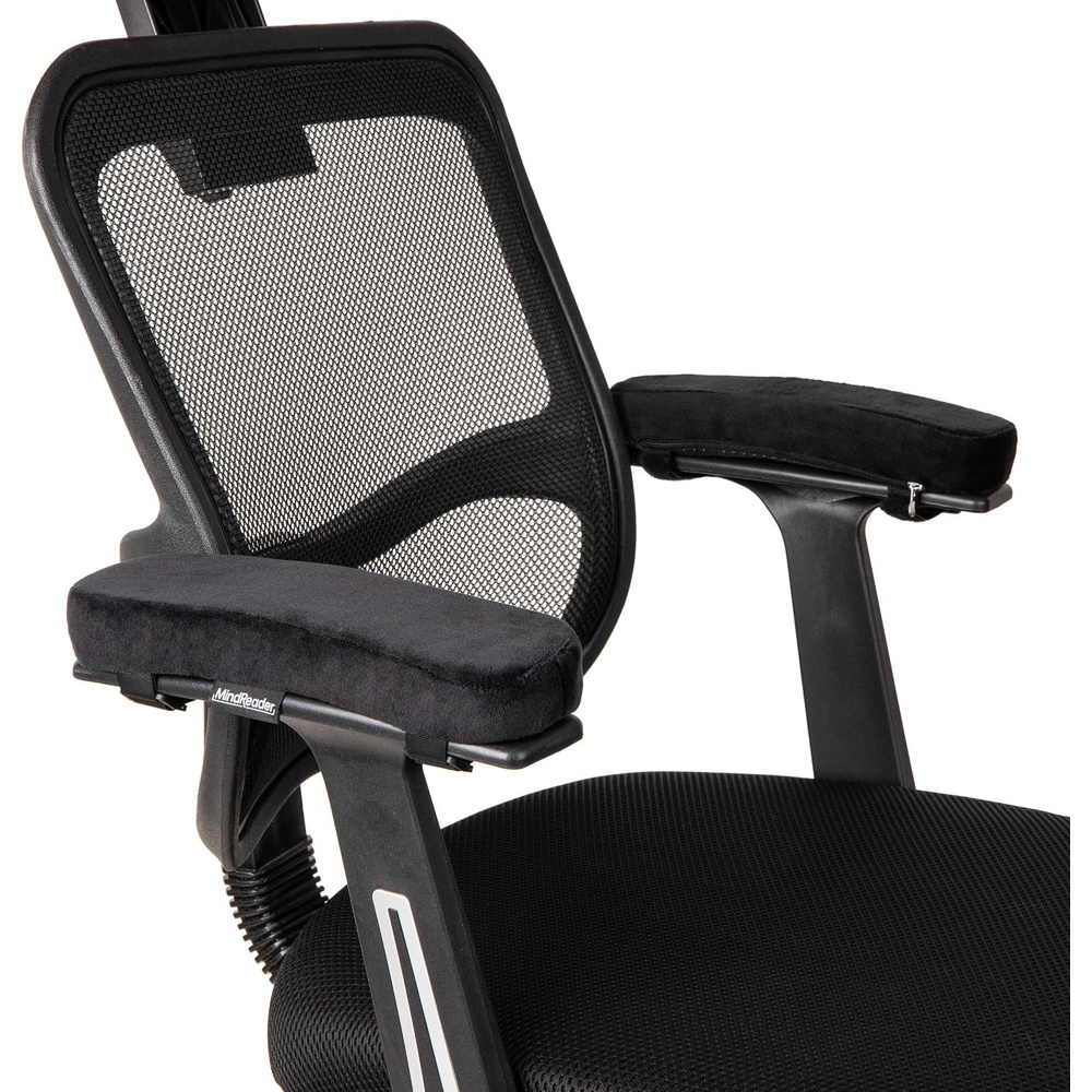 image:imageMind Reader AirCloud Memory Foam Armrest Pads Office amp Gaming Chair Arm Rests Elbow Support with Washable Cover BlackArmrest Black