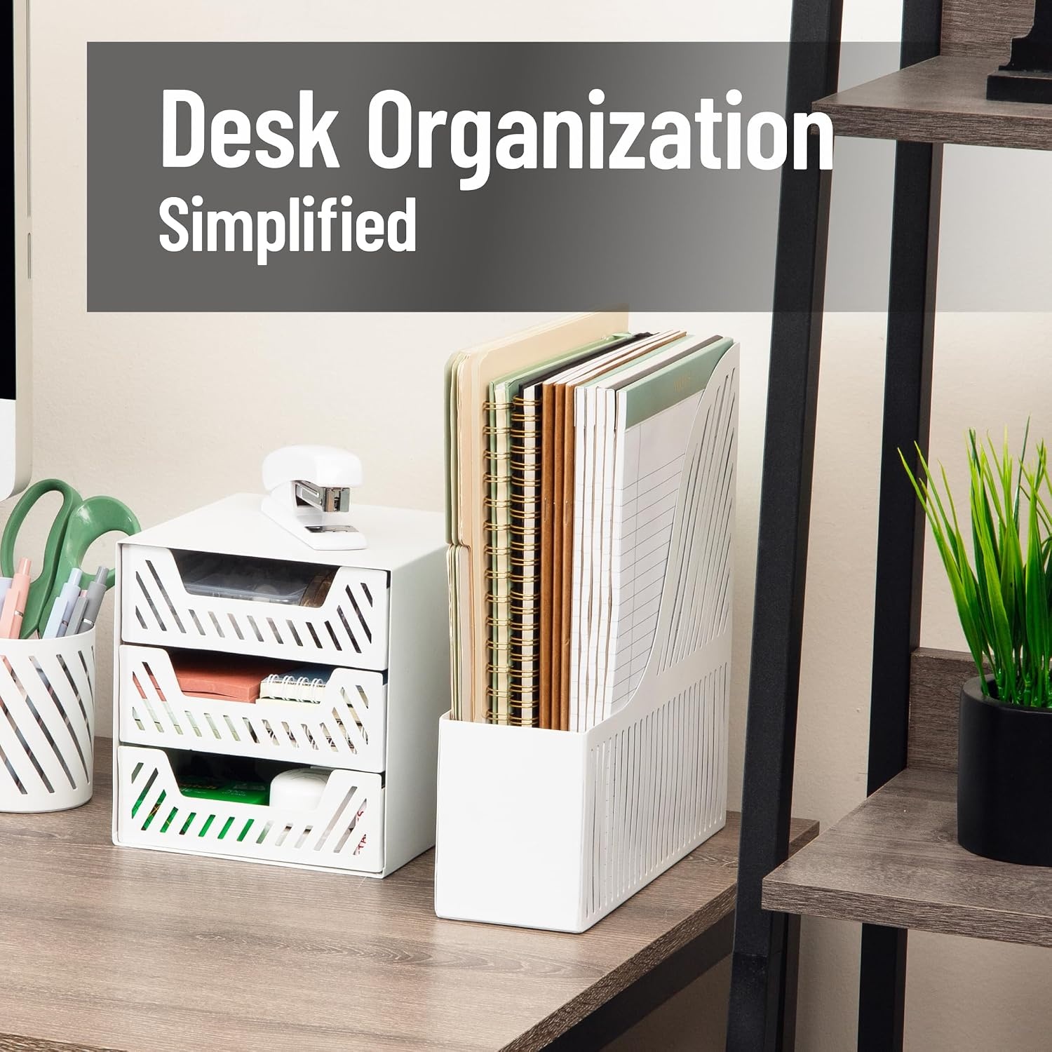 image:imageMind Reader Metal Paper Tray Desk Organizer WhiteWhite File Organizer