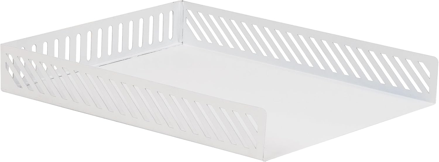 image:imageMind Reader Metal Paper Tray Desk Organizer WhiteWhite Paper Tray
