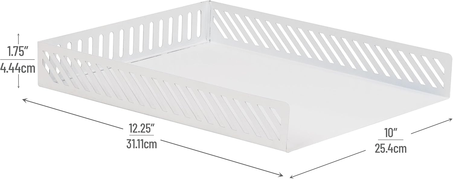 image:imageMind Reader Metal Paper Tray Desk Organizer WhiteWhite Paper Tray