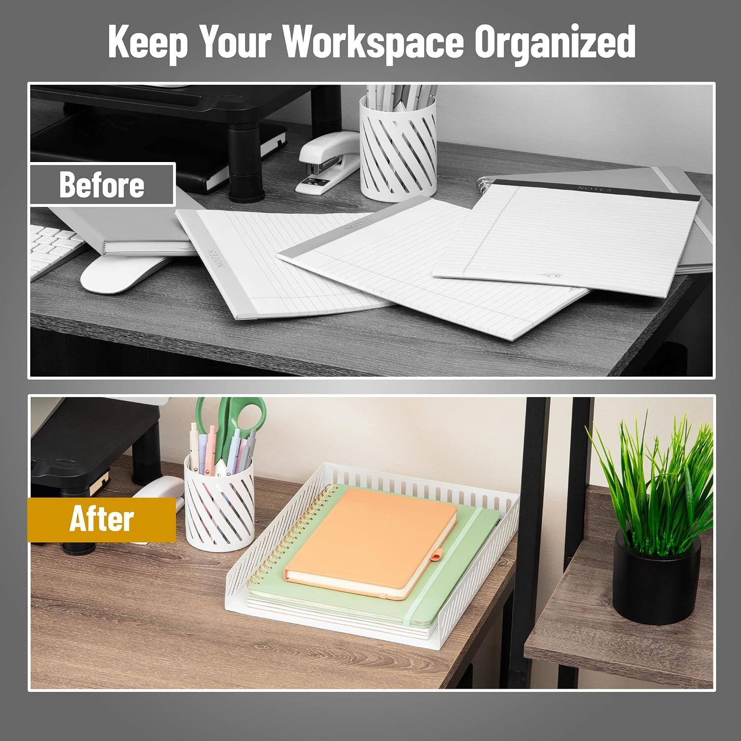 image:imageMind Reader Metal Paper Tray Desk Organizer WhiteWhite Paper Tray