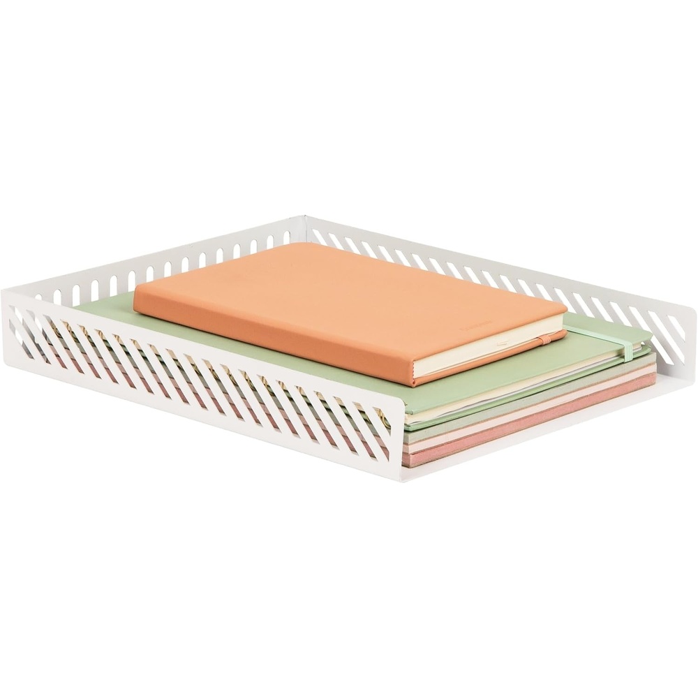 image:imageMind Reader Metal Paper Tray Desk Organizer WhiteWhite Paper Tray