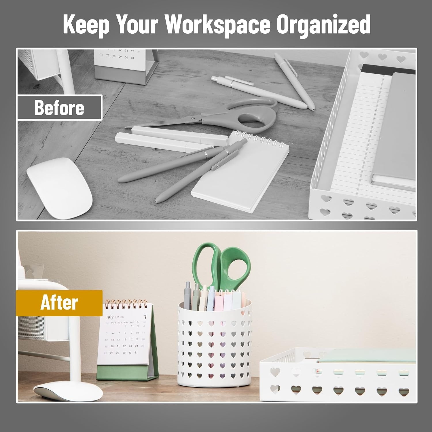 image:imageMind Reader Metal Pen Cup Organizer WhiteWhite Pen Cup