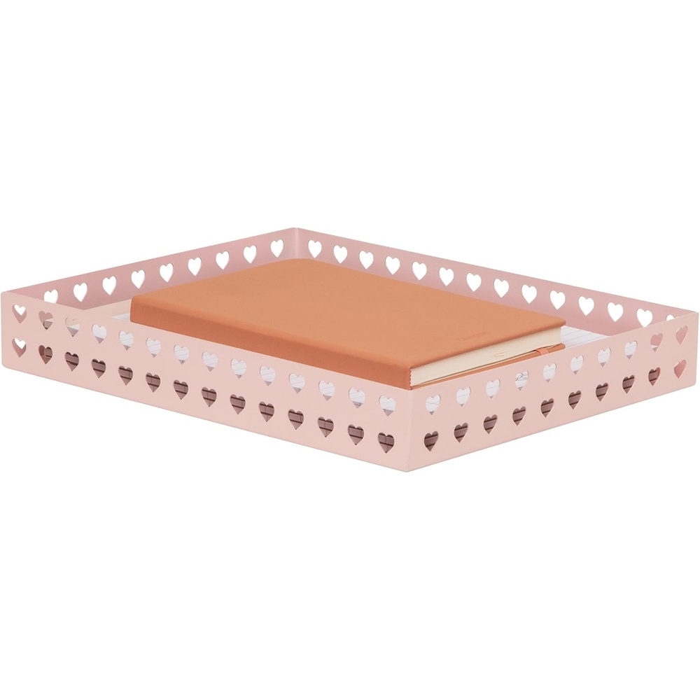 image:imageMind Reader Metal Pen Cup Organizer WhitePink Paper Tray