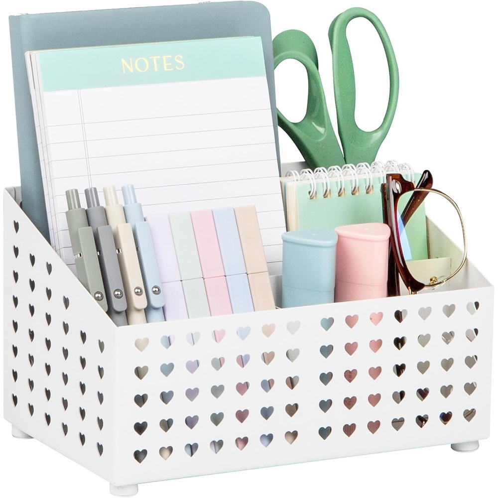 image:imageMind Reader Metal Pen Cup Organizer WhiteWhite Desktop Organizer